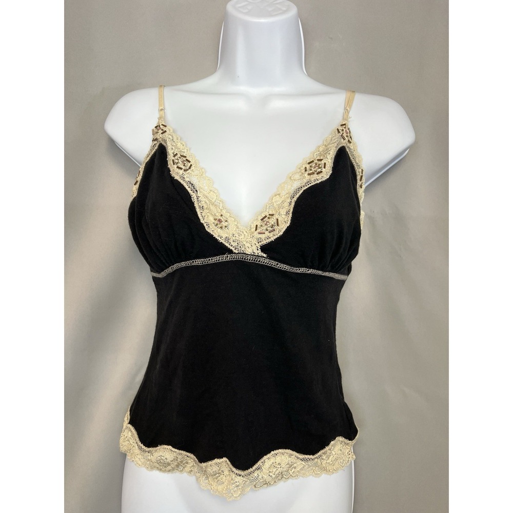Vintage Y2K 2000s Eyeshadow Lace Sequins Cami Tank Top Medium